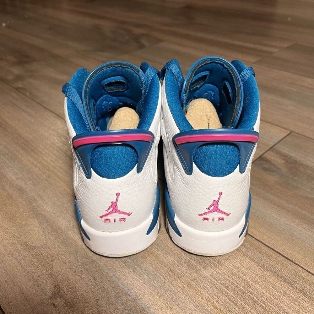 Nike Air Jordan VI 6 Retro Teal Shoe 5Y or‎ Women 6.5 - Picture 4 of 6